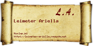 Leimeter Ariella névjegykártya